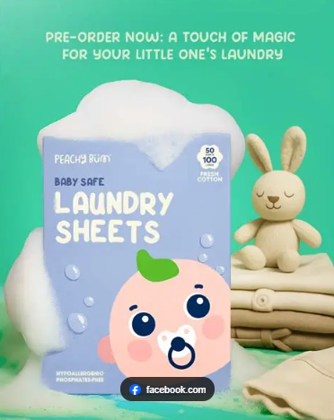 Peachy Bum Baby Safe Laundry Sheets
