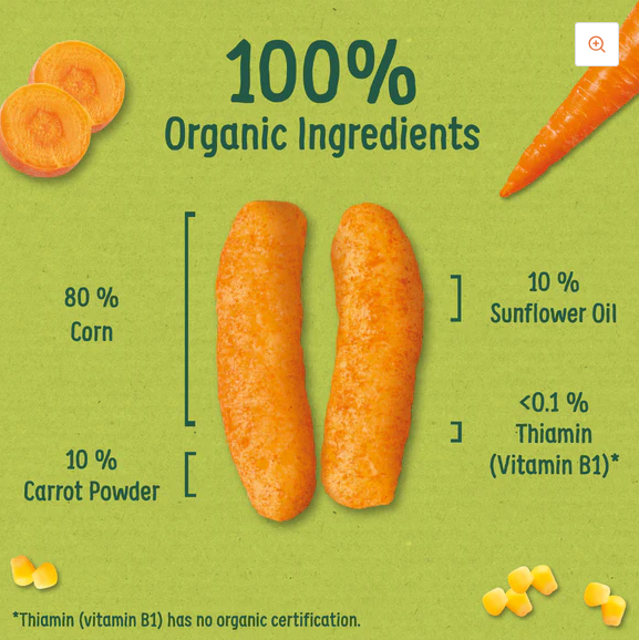 Organix Melty Carrot Puffs - 20g | 6 mths+