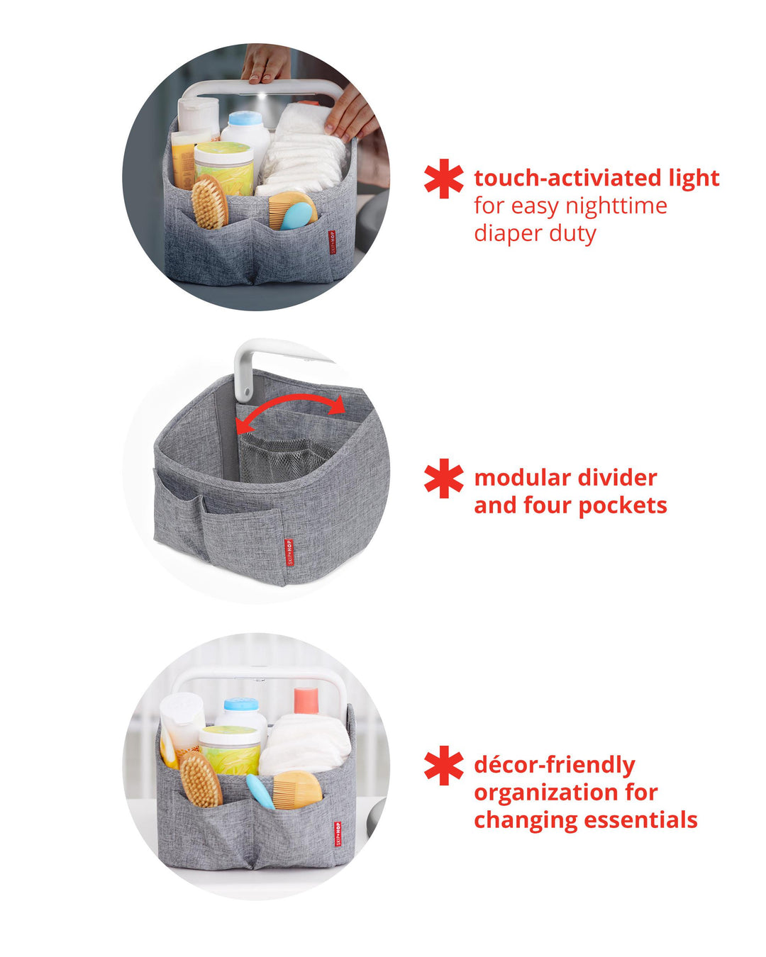 Skip Hop Nursery Style Light Up Nappy Caddy