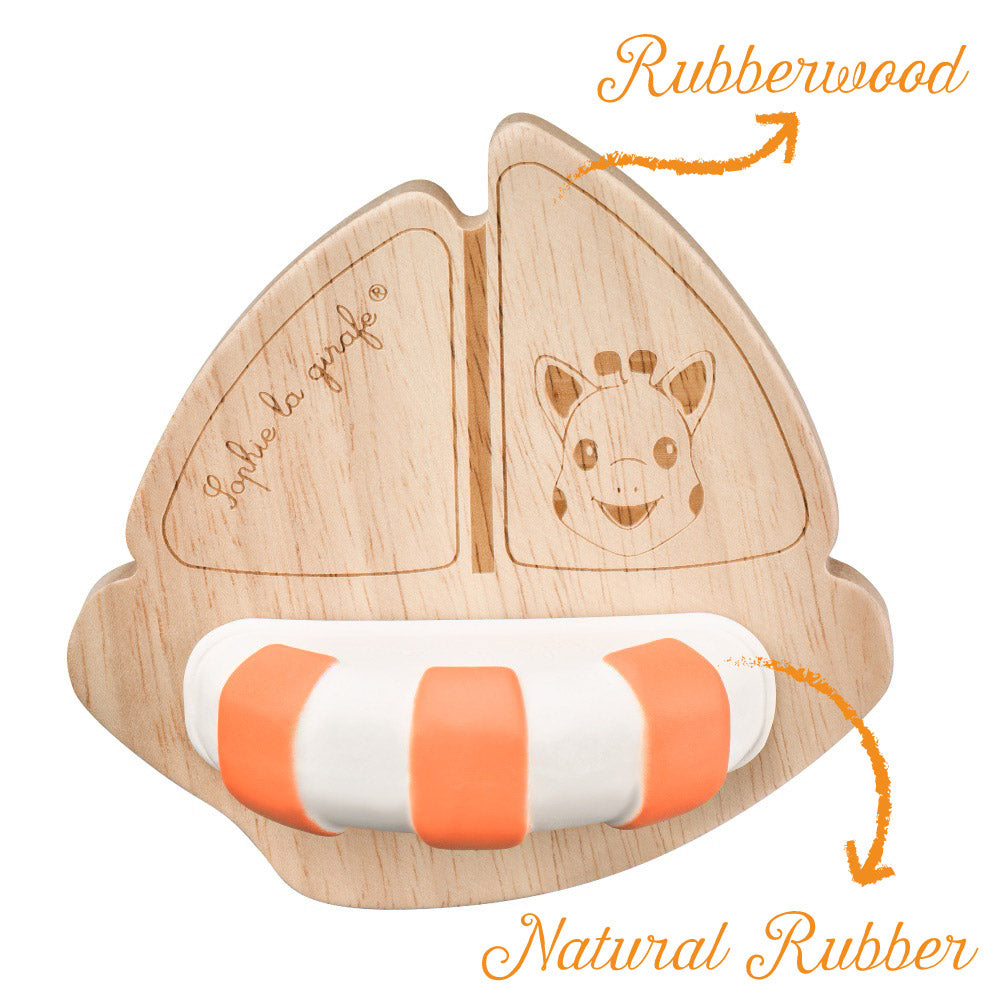 Sophie la girafe So’pure Rubber & Wood Boat