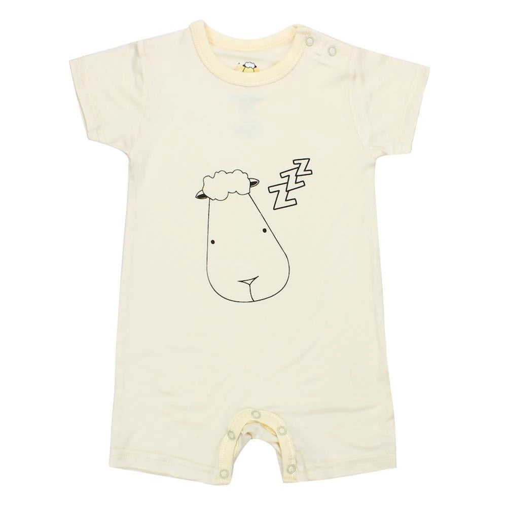 MooMooKow Baa Baa Sheepz Short Sleeve Romper - Sheepz (0M - 24M)