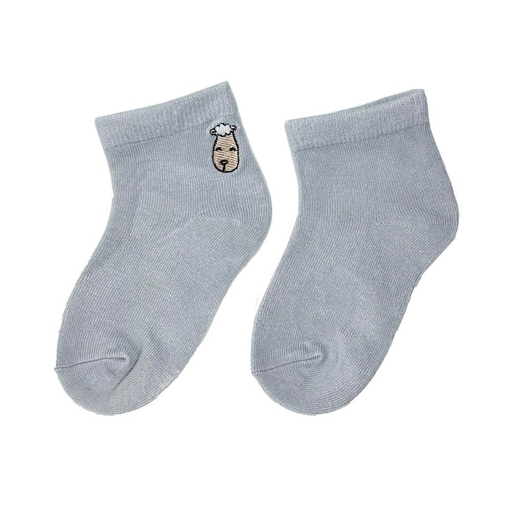 MooMooKow Baa Baa Sheepz Socks A001-E - Grey (1 Pair) (6M - 3Y)
