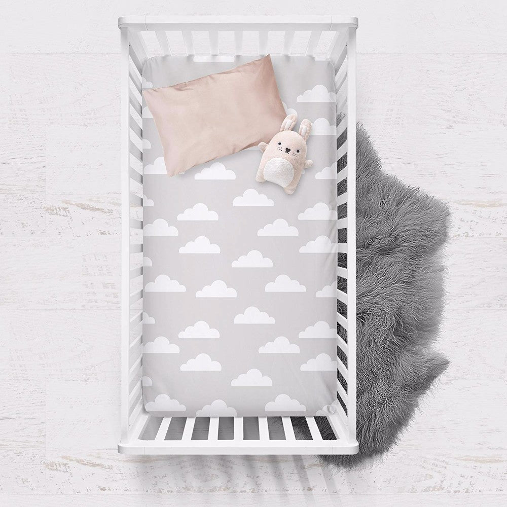 Happy Cot 100% Cotton Fitted Sheet - Clouds