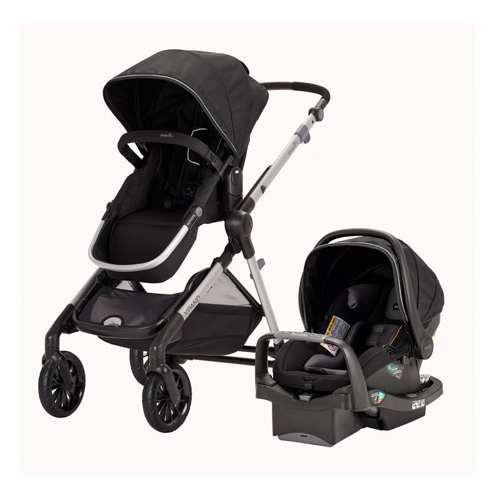 Evenflo Pivot Xpand™ Modular Travel System w/ SafeMax Infant Car Seat - Percheron Gray / Roan Gray / Stallion Black