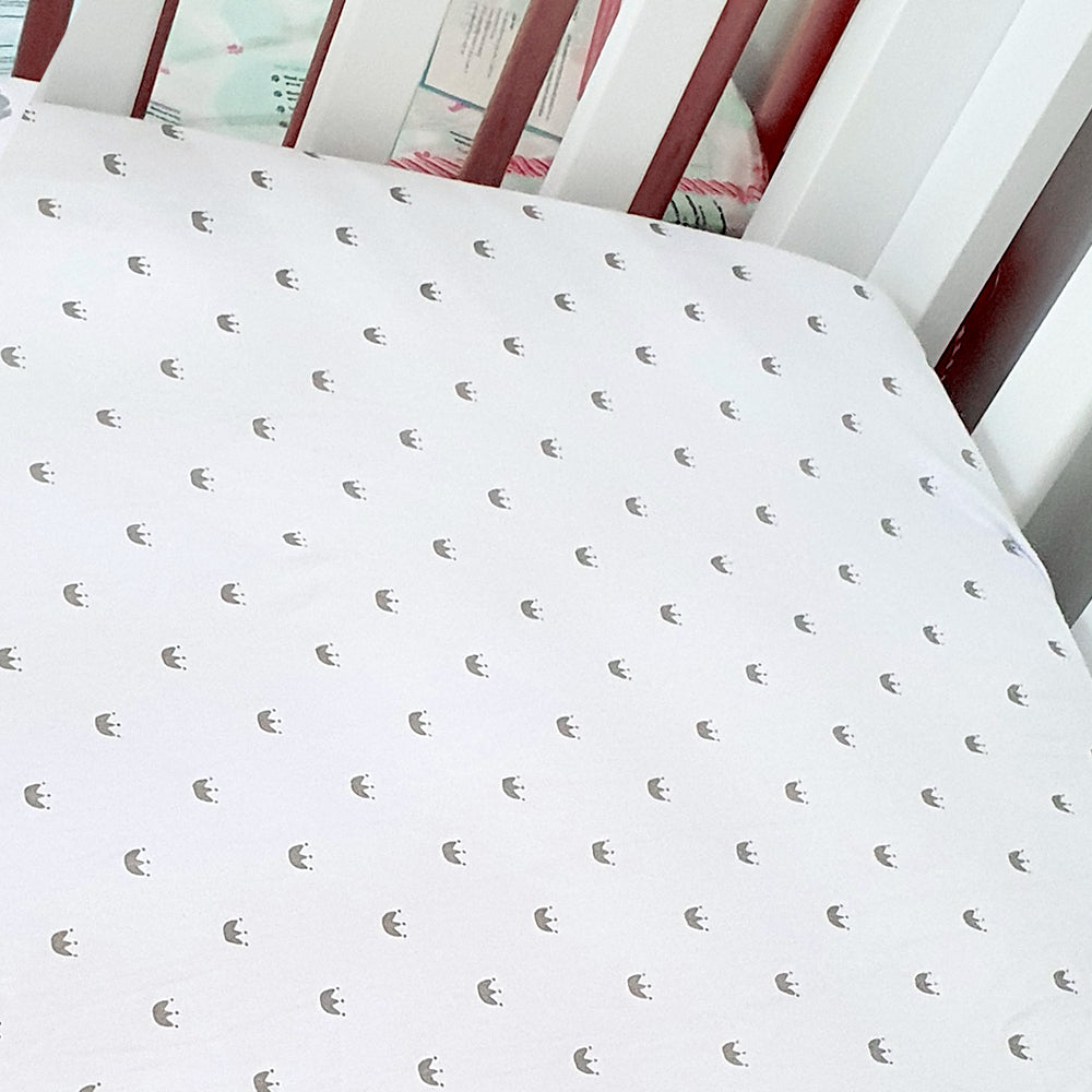 Happy Cot 100% Cotton Fitted Sheet - Crowns