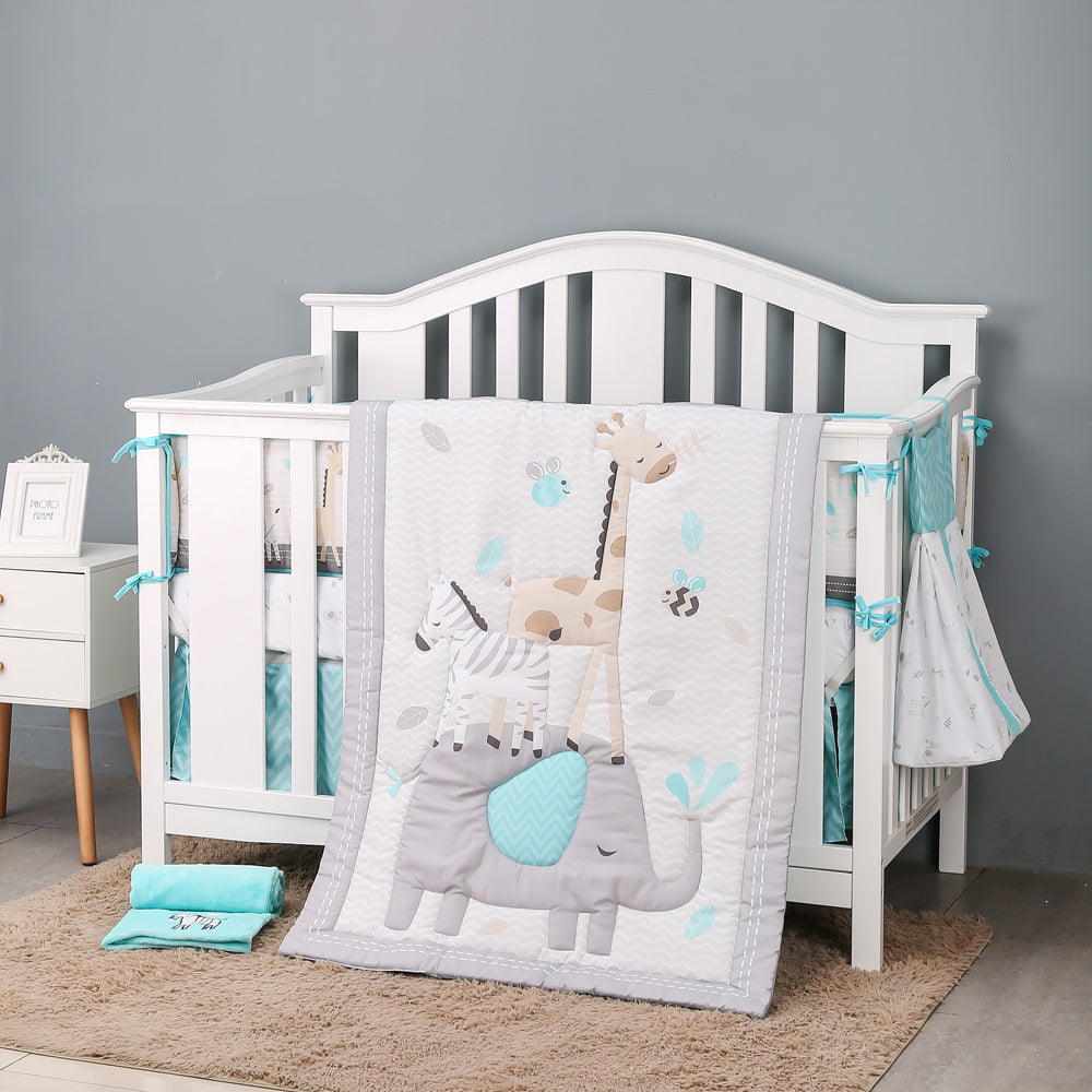 Happy Cot 100% Polyester Bedding Set - Animal Tower (N19)
