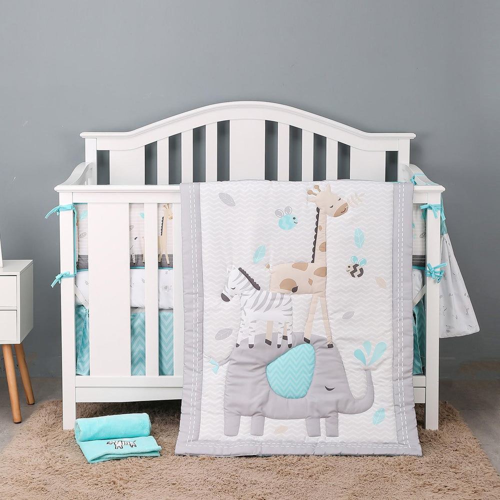 Happy Cot 100% Polyester Bedding Set - Animal Tower (N19)