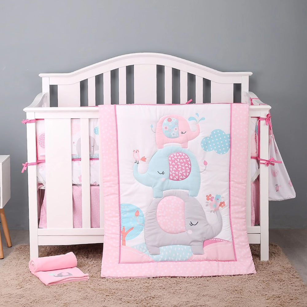 Happy Cot 100% Polyester Bedding Set - Elephant March (P18)