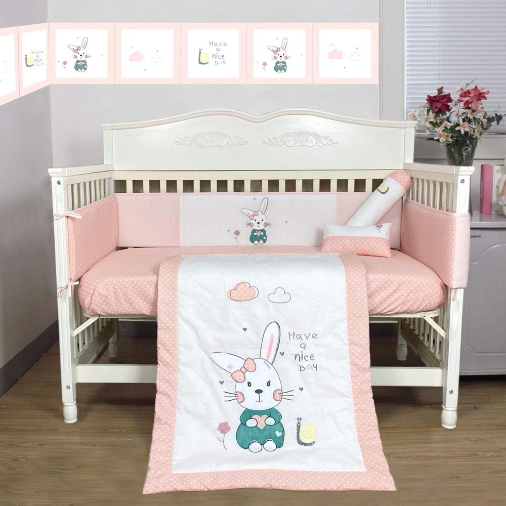 Happy Cot 100% Cotton Bedding Set - Have a Nice Day (3pcs / 5pcs)