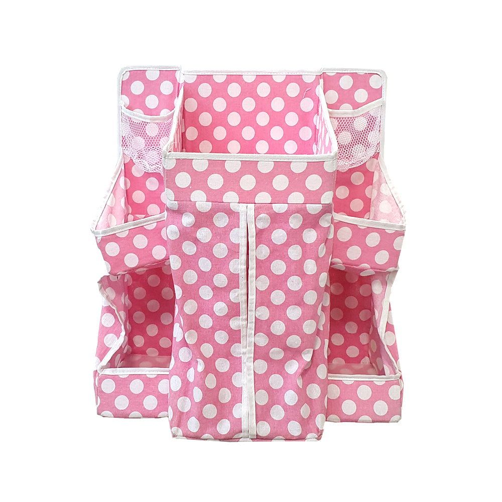 Happy Cot Diaper Stacker - Pink / Blue / Chocolate Dots