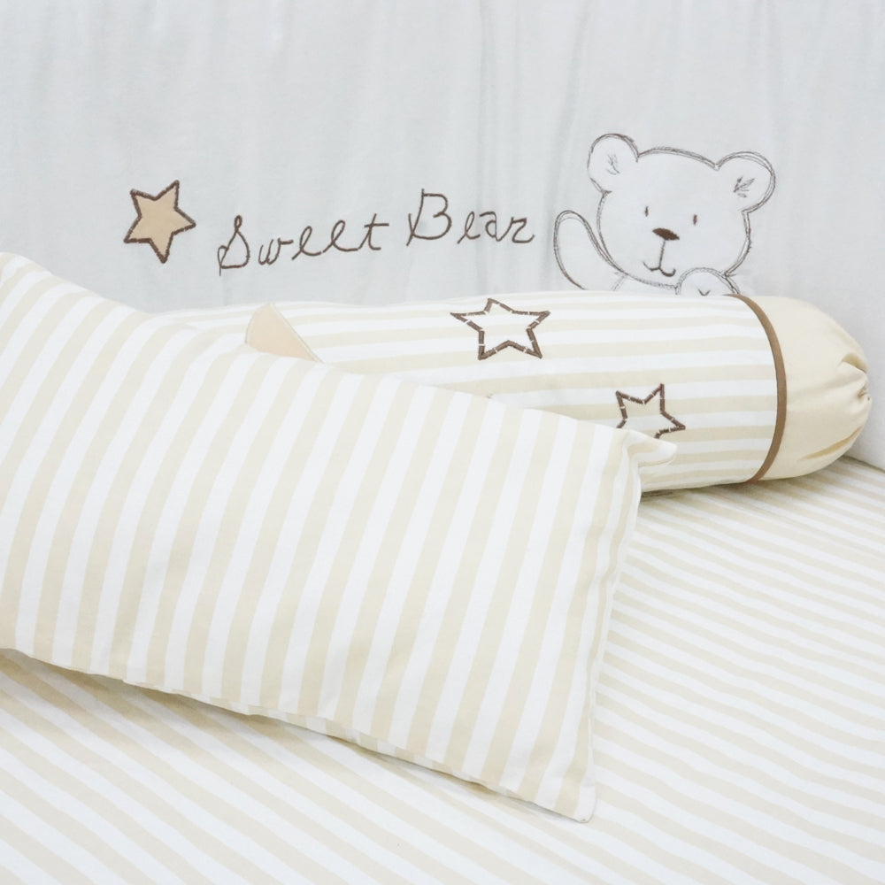 Happy Cot 100% Cotton Bedding Set - Sweet Bear (3pcs / 5pcs)