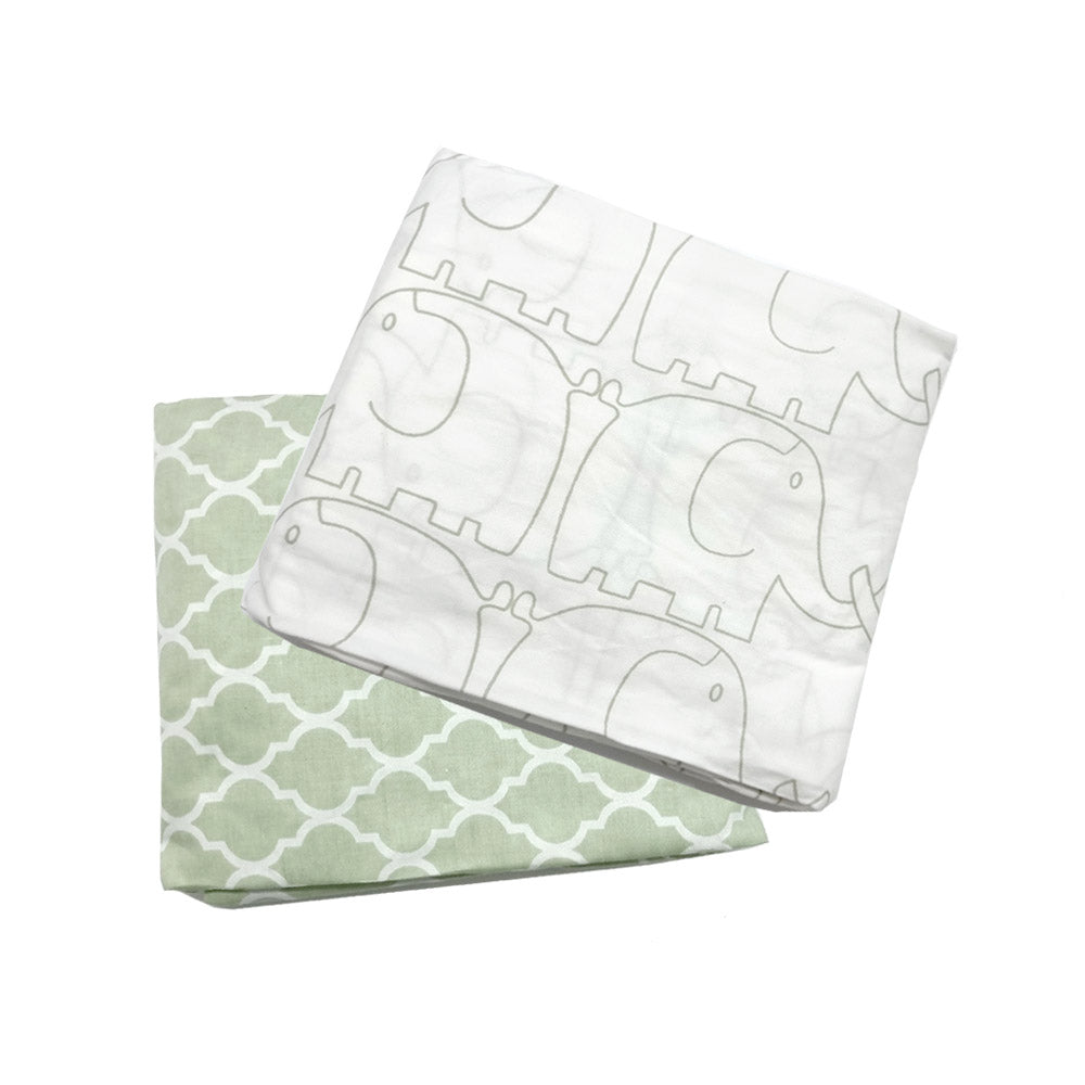 Happy Cot 100% Cotton Fitted Sheet - Eleplay (Pack of 2)