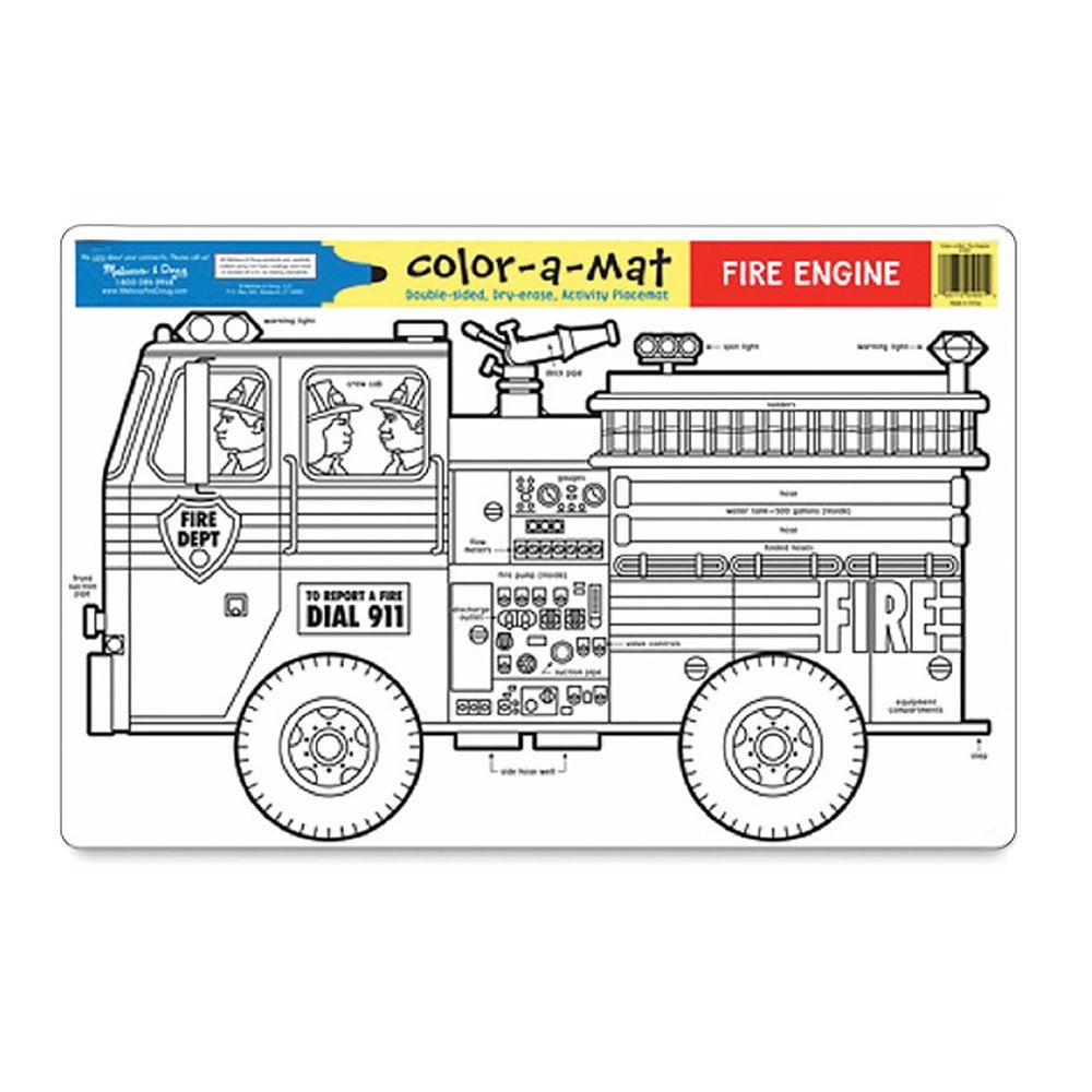 Melissa & Doug Color-A-Mat - Fire Engine / Set the Table