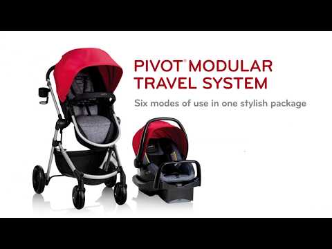 Evenflo Pivot Modular Travel System w/ Safemax Infant Car Seat - Salsa (Online Exclusive)